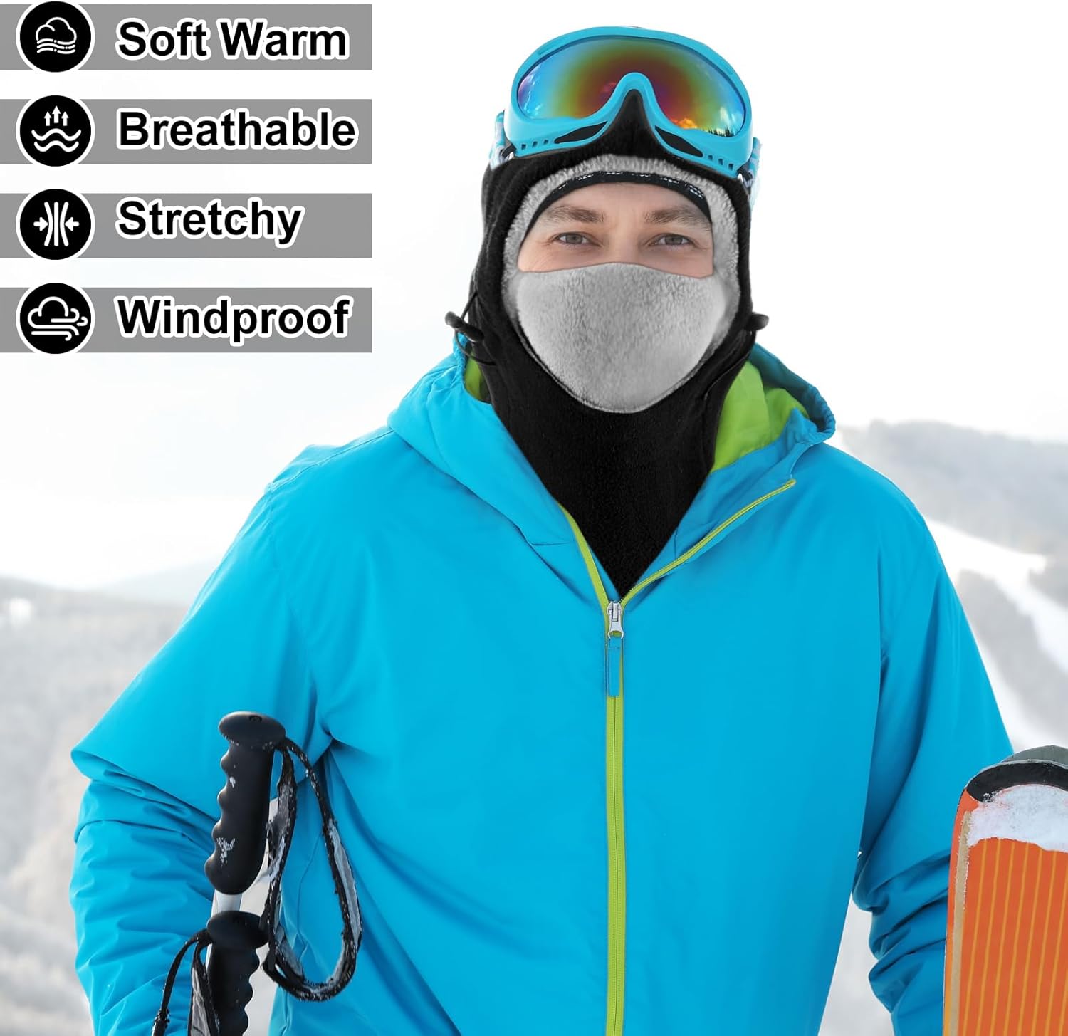 Frienda 4 Pcs Balaclava Ski Mask Windproof Warmer Fleece Adjustable Winter Mask Face Cover for Men Women - Image 6