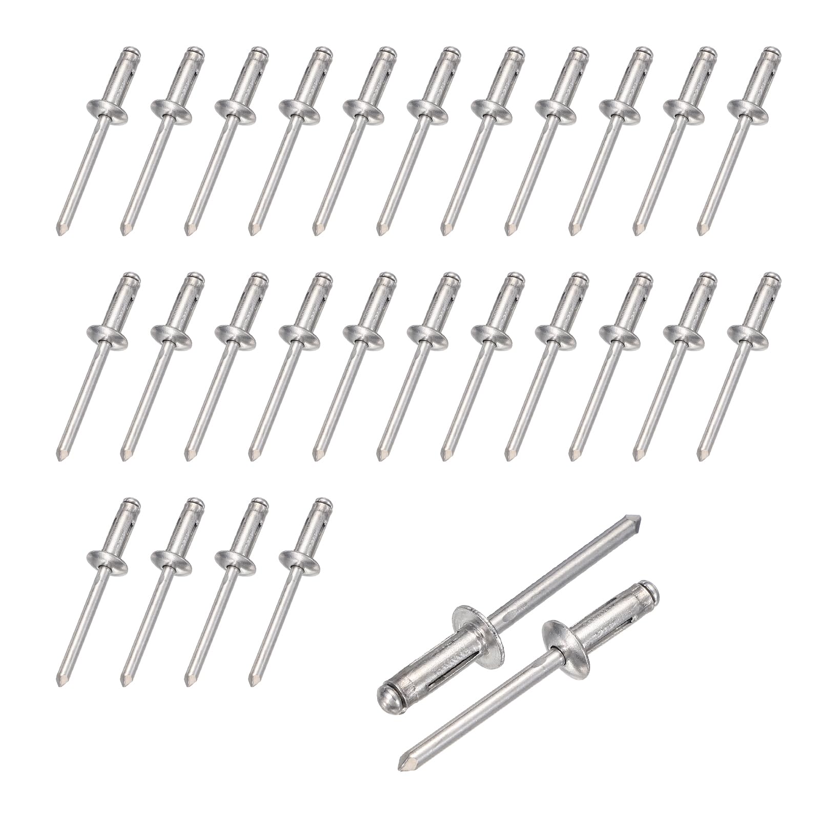 sourcing map 50pcs Aluminum Large Head Grip Rivets 4.8x14mm Multi-Grip