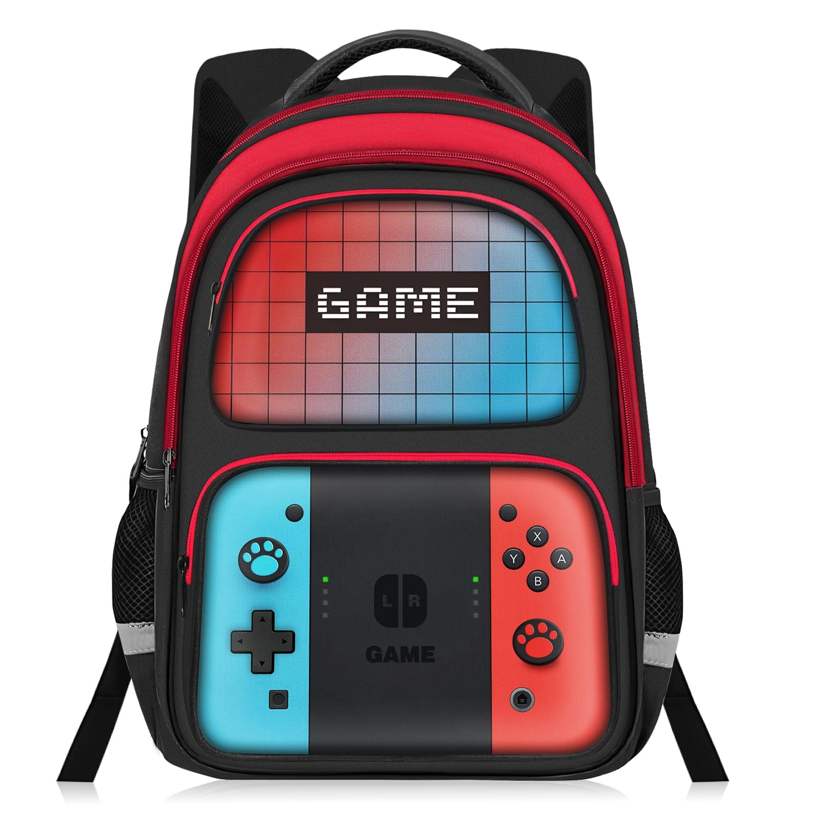Kids Backpack For Boys，Gamer Boys Backpack For Children Teens Elementary Middle School, 17″ Students Bookbag
