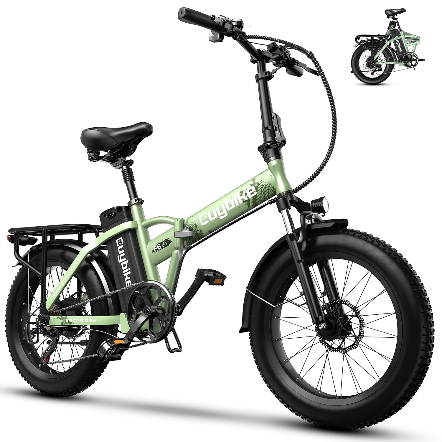 1000W Foldable Electric Bike,48V 20AH Removable Battery Ebike,80 Miles Max Range Electric Bike for Adults,20"x3" Fat Tire Folding Ebike,Adult Electric Bicycle for Commute Mountain Sport