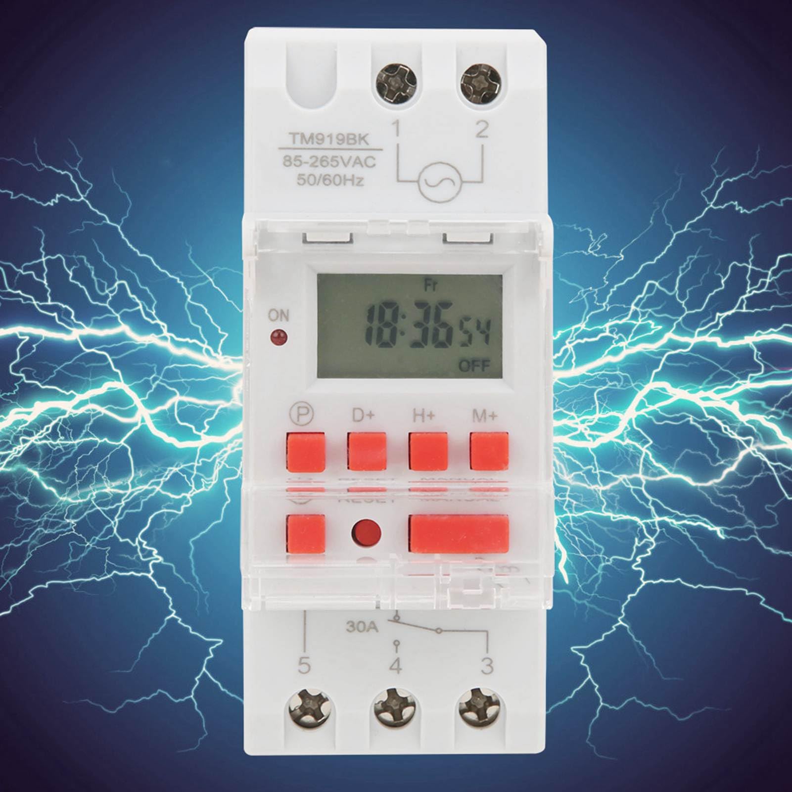 AC 85-265V 30A Timer Switches TM919BK Digital Timer 24Hours 7Days