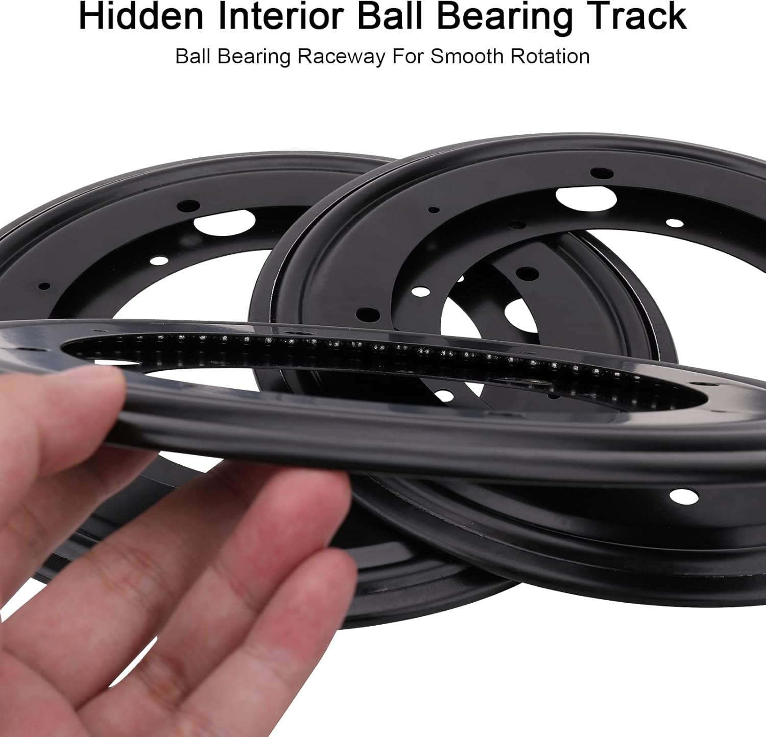 CEE 3Pack 9 inch Round Lazy Susan Turntable Bearing Plate 5/16inch Thick Lazy Susan Hardware, Rotating Swivel Plate with 750 lb Load Capacity, Lazy Susan Turntable Base for Serving Tray,Table,Kitchen