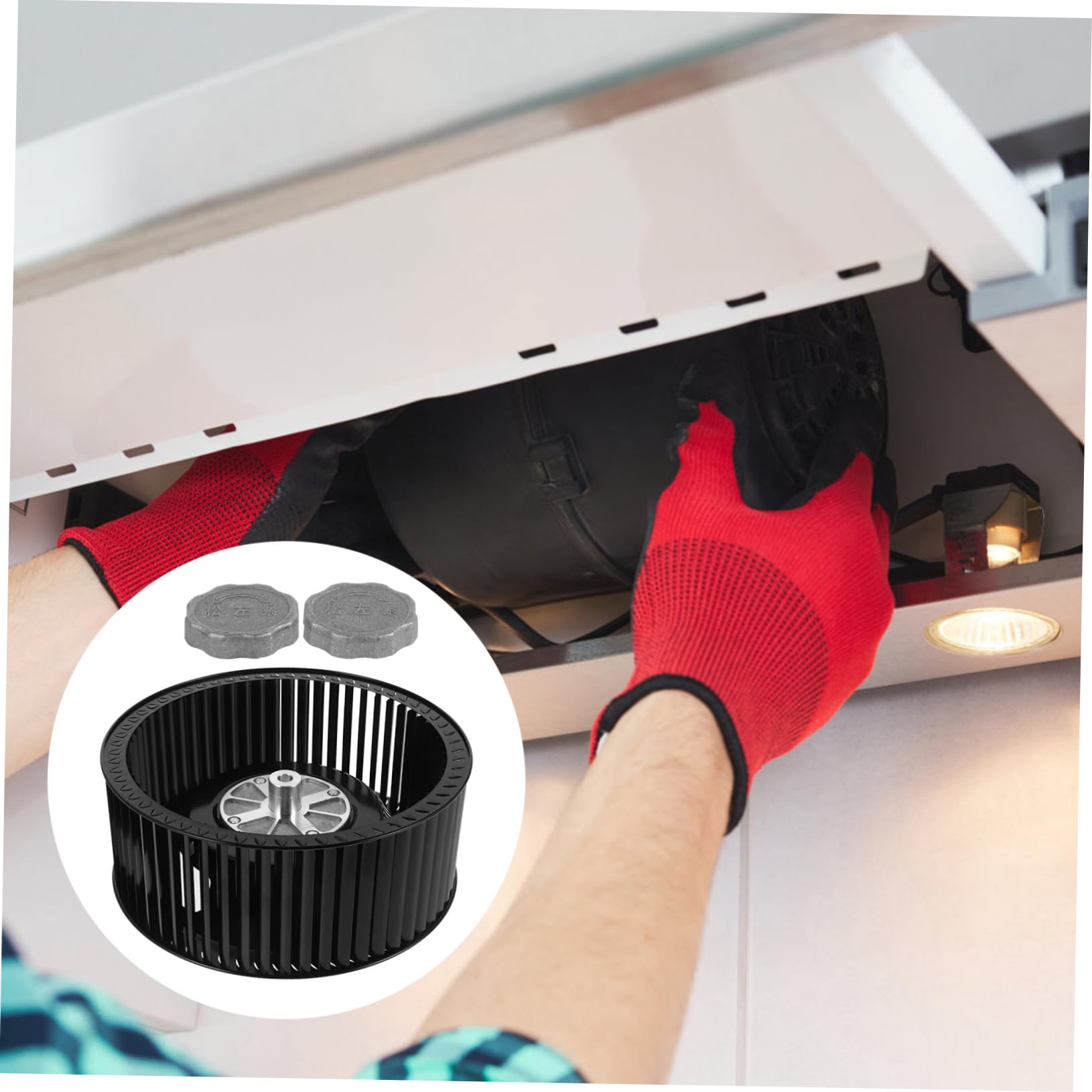 Rueda de Viento para Campana Extractora, 2 Piezas de Metal Negro