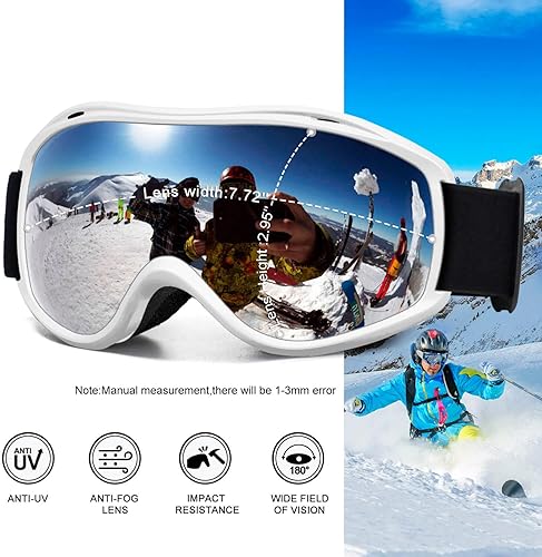 Miniatura 3 de AVV Gafas de esquí con protección UV, antivaho, para snowboard, nieve, OTG para hombres, mujeres, adultos y jóvenes