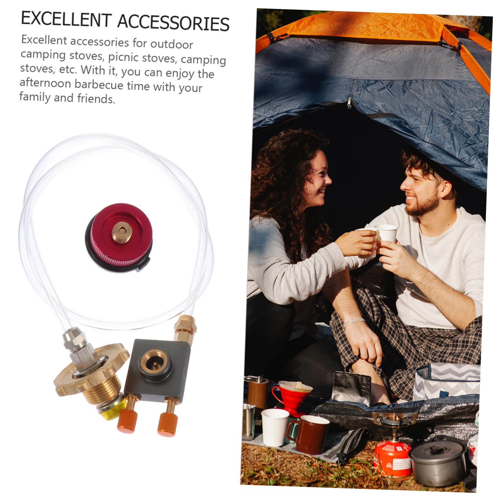 Yardenfun Propane Tank for Camping Stove Gas Stove Adapter Gas Small Tank Random Color