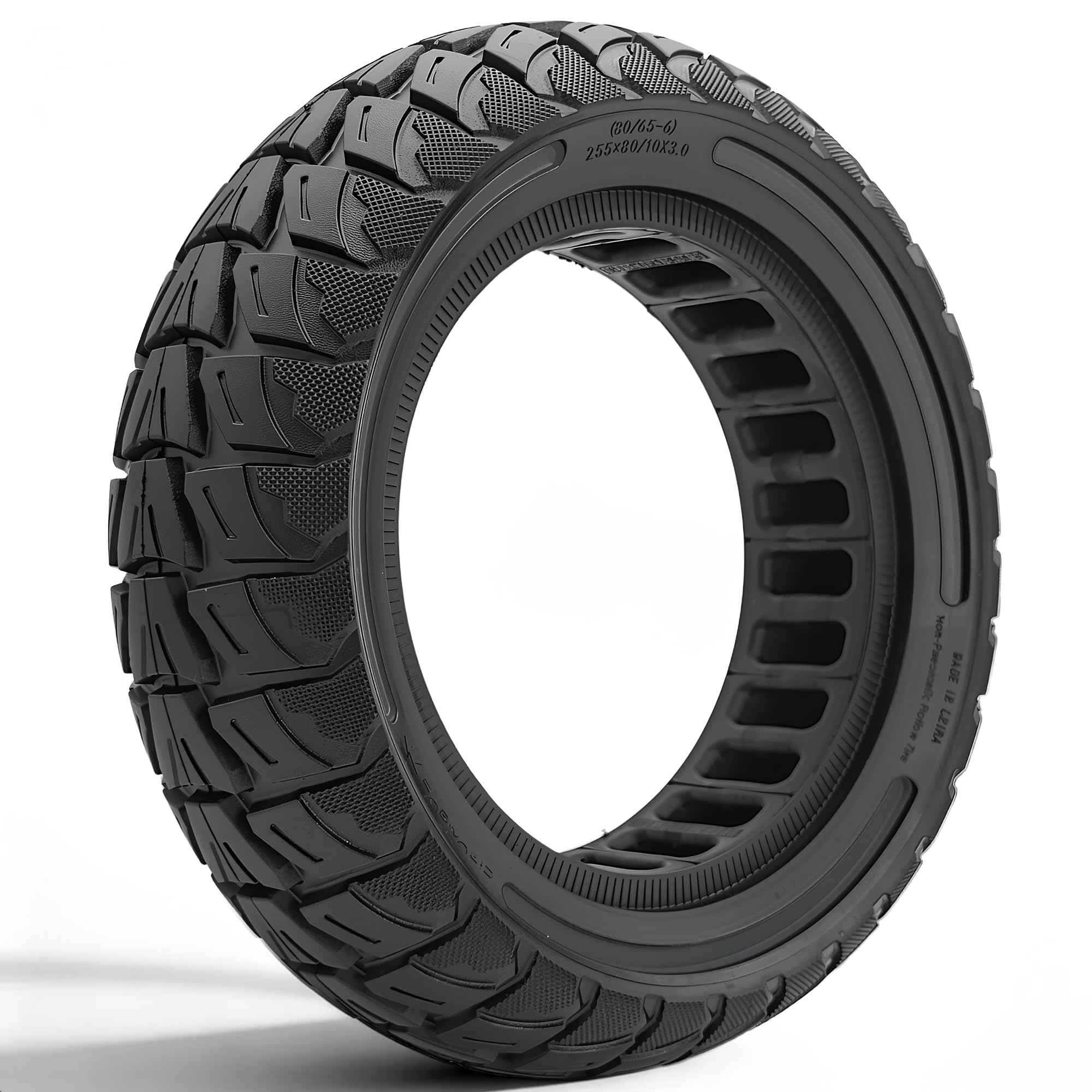 GYL 10x3/255x80 Solid Tire,80/65-6 Off-Road Tire for Varla Eagle One/Kaabo Wolf Warrior X Plus Electric Scooter,Black