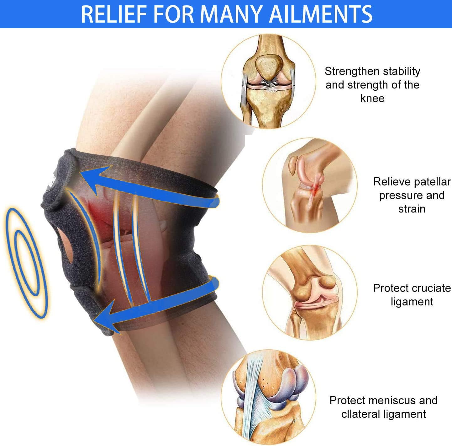 HOKIAMCN Knee Support with Open-Patella Design for Joint Pain Sports, Injury Rehabilitation - Image 4