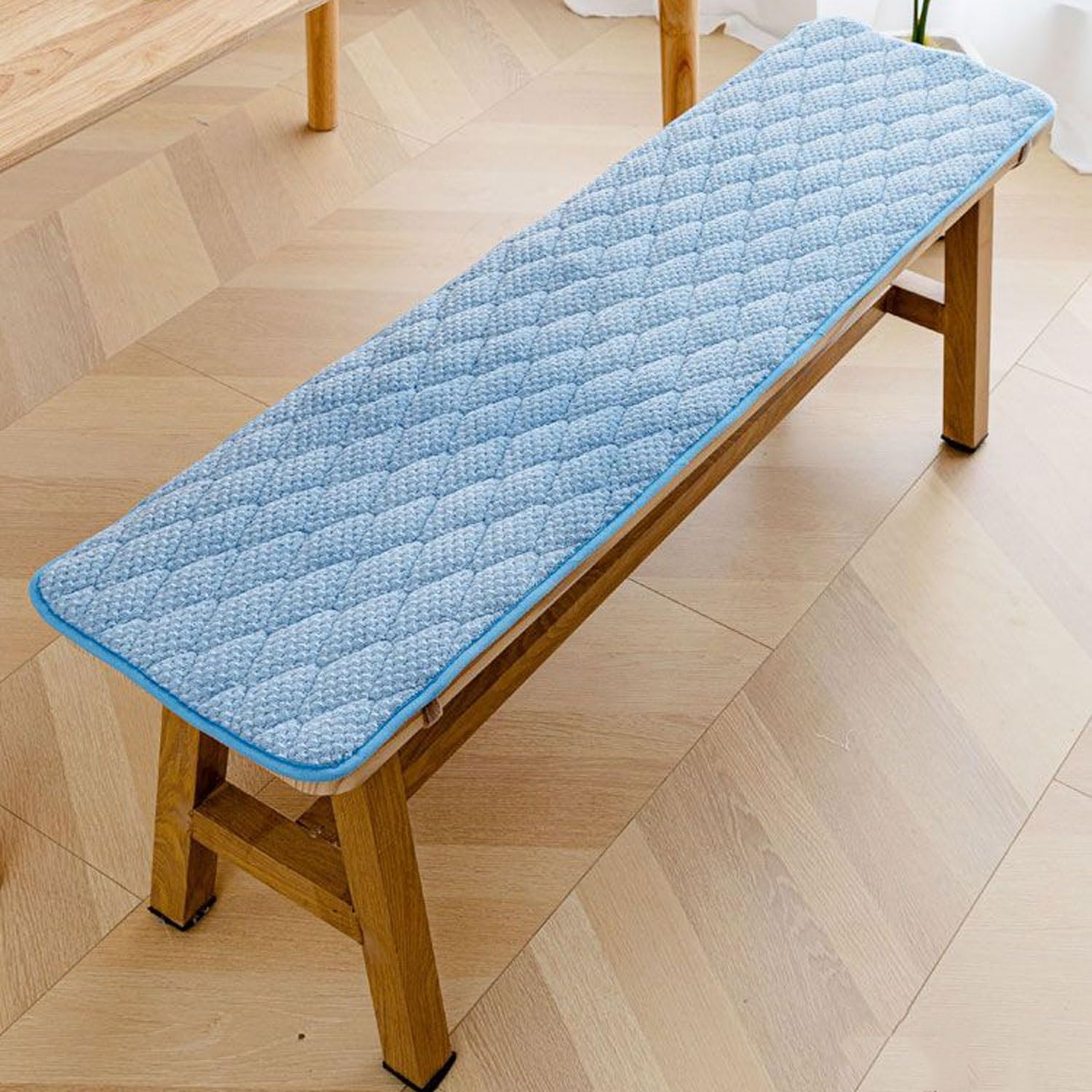 Bench Cushion - Outdoor/Indoor Patio Porch Swing Cushions 48/40/60 x 12/14/16/18 inch Seat Furniture Cushion Non-Slip Patio Loveseat Bench Pad for Garden Furniture Lounger Bench(Sky blue,11.8x23.6in)