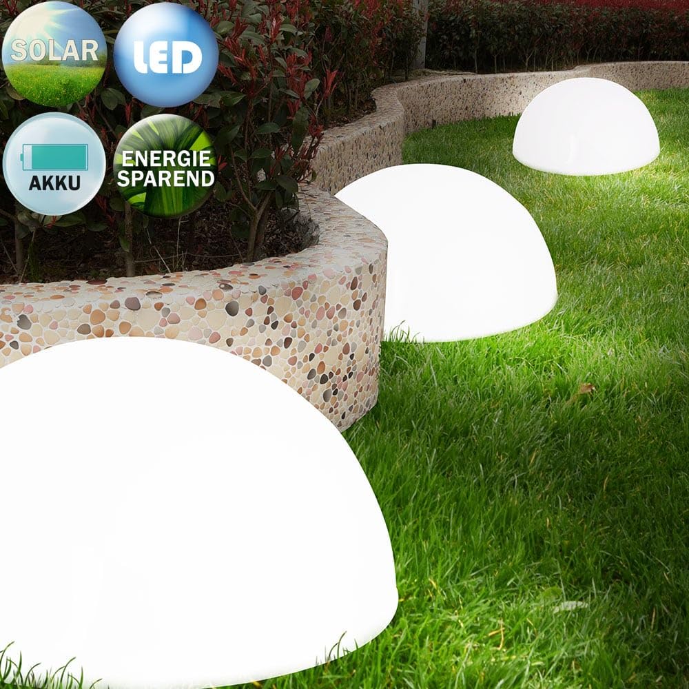 Monzana® Lampada Solare a LED da Esterno Set da 6 Protezione IP44 Sensore Crepuscolare Luce da Giardino per Esterni Luci Illuminazione Decorazioni Balcone Bianco