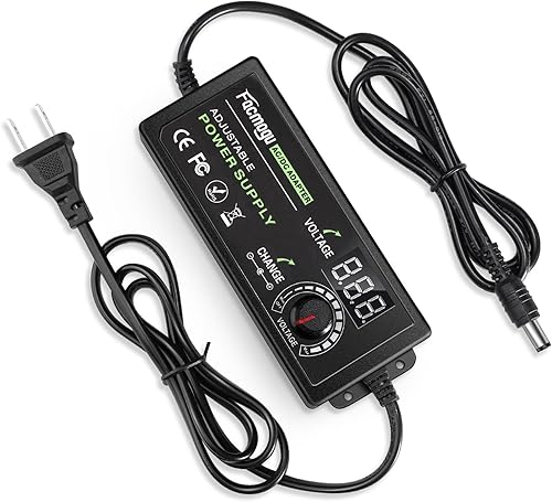 Miniatura 9 de Facmogu Fuente de alimentación ajustable de 3V-12V 5A 60W con pantalla LED, CC variable 3V 5V 6V 9V 12V Adaptador universal ACDC, 100V-240V AC a DC