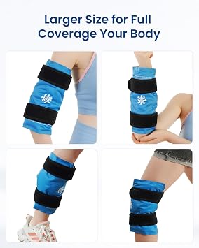 Koonie Gel Ice Pack Wrap, Reusable Flexible Knee Cold Pack, Hot & Cold Compress for Leg, Swelling Relief, Knee Surgery Recovery, Arthritis Discomfort, Meniscus Discomfort, Sports Injuries Support