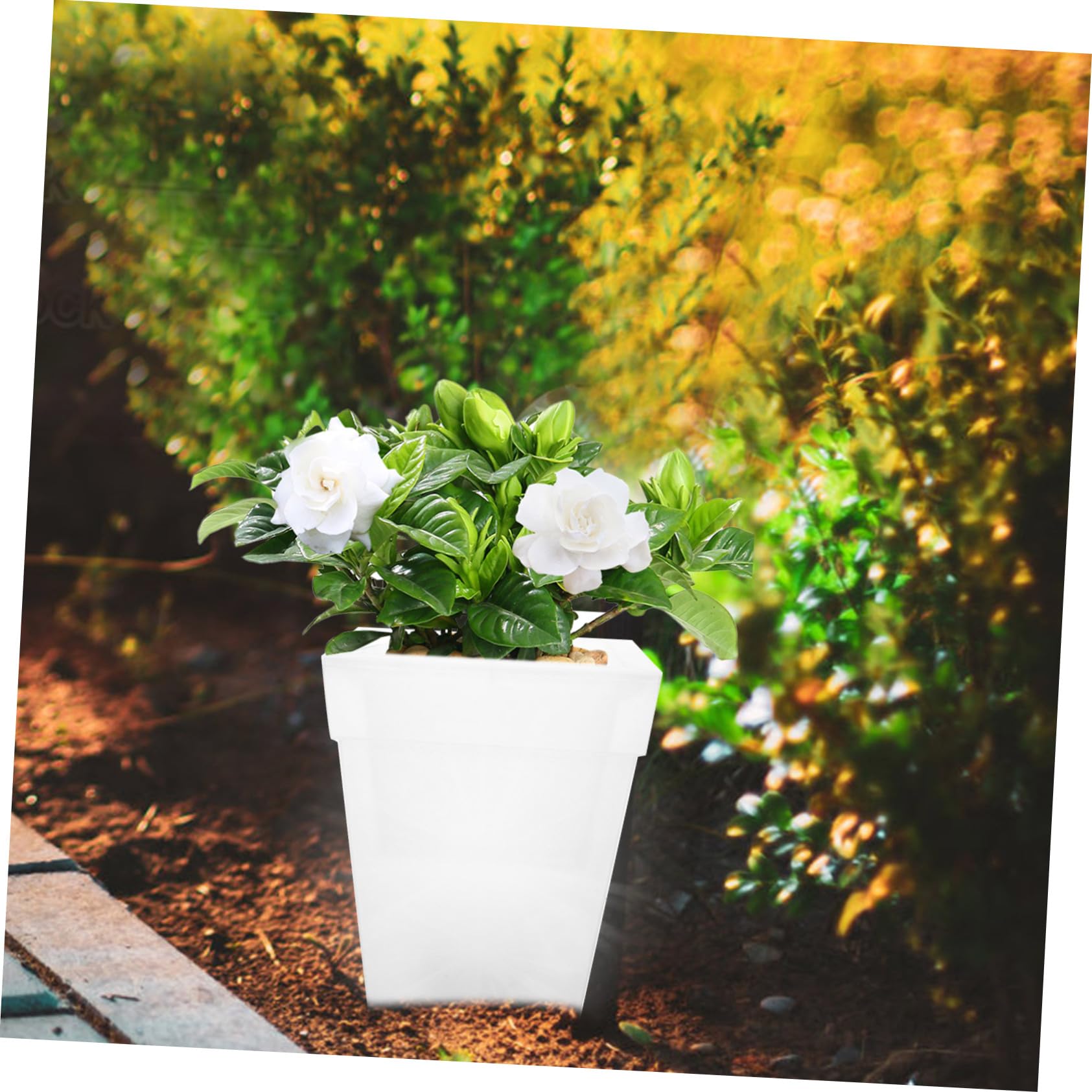NUOBESTY Lampada Solare Da Fioriera Decorativa, Vaso Luminoso Esterno Grande in Plastica Per Giardino Luce Bianca a Energia Solare, Fioriera Da Giardino Per Ambienti Esterni