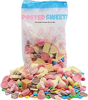 Posted Sweets 700g CHOCOLATE & FUDGE BAG OF PICK & MIX SWEETS - Large Classic Retro Candy Selection Pick n Mix - Gift Bag - Perfect Movie Night Hamper, Treats for Kids, Adults, Birthday Gifts