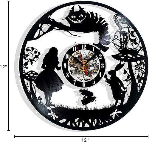 Miniatura 6 de Alicia en el país de las maravillas - Reloj de pared con disco de vinilo, ideas sorpresa para cumpleaños y vacaciones de mejores amigos, reloj LP de