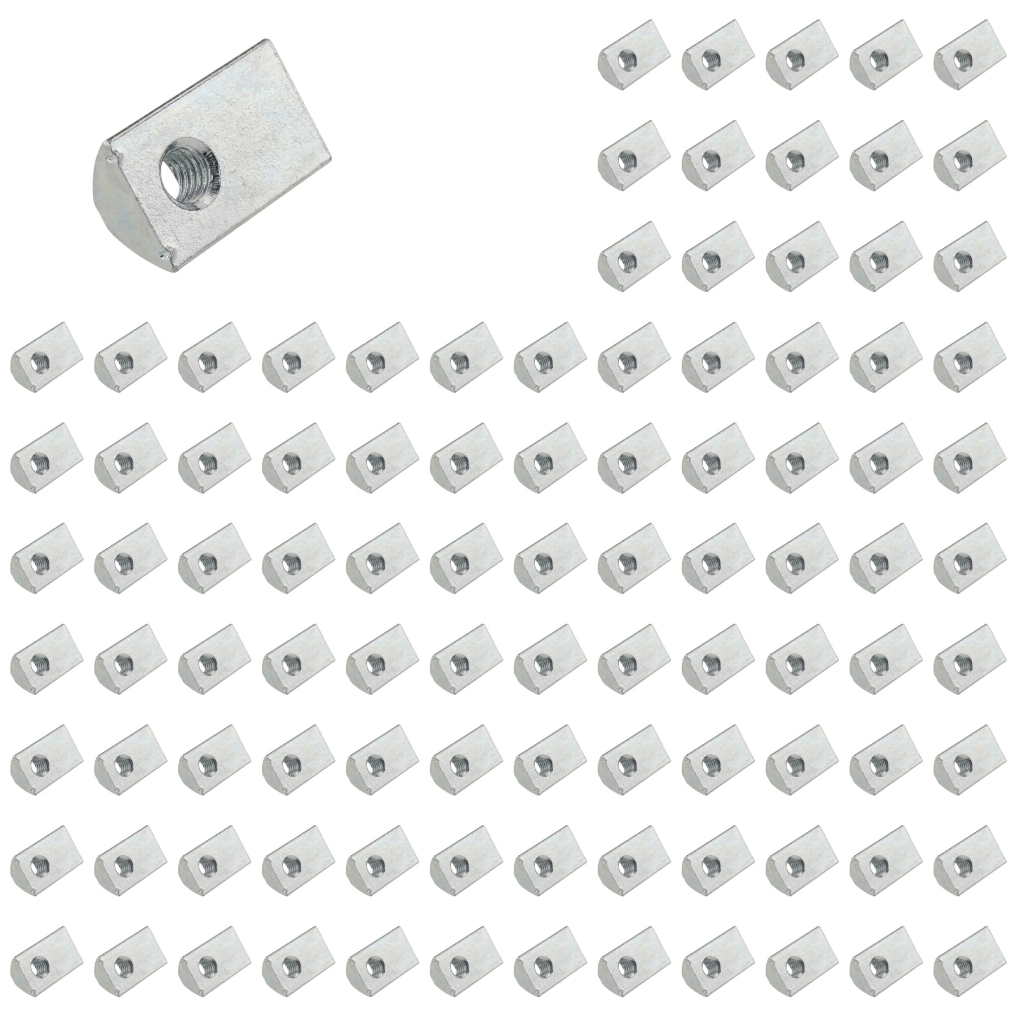 100x, Nutenstein M6, Nut 8, Typ I, Stahl, verzinkt