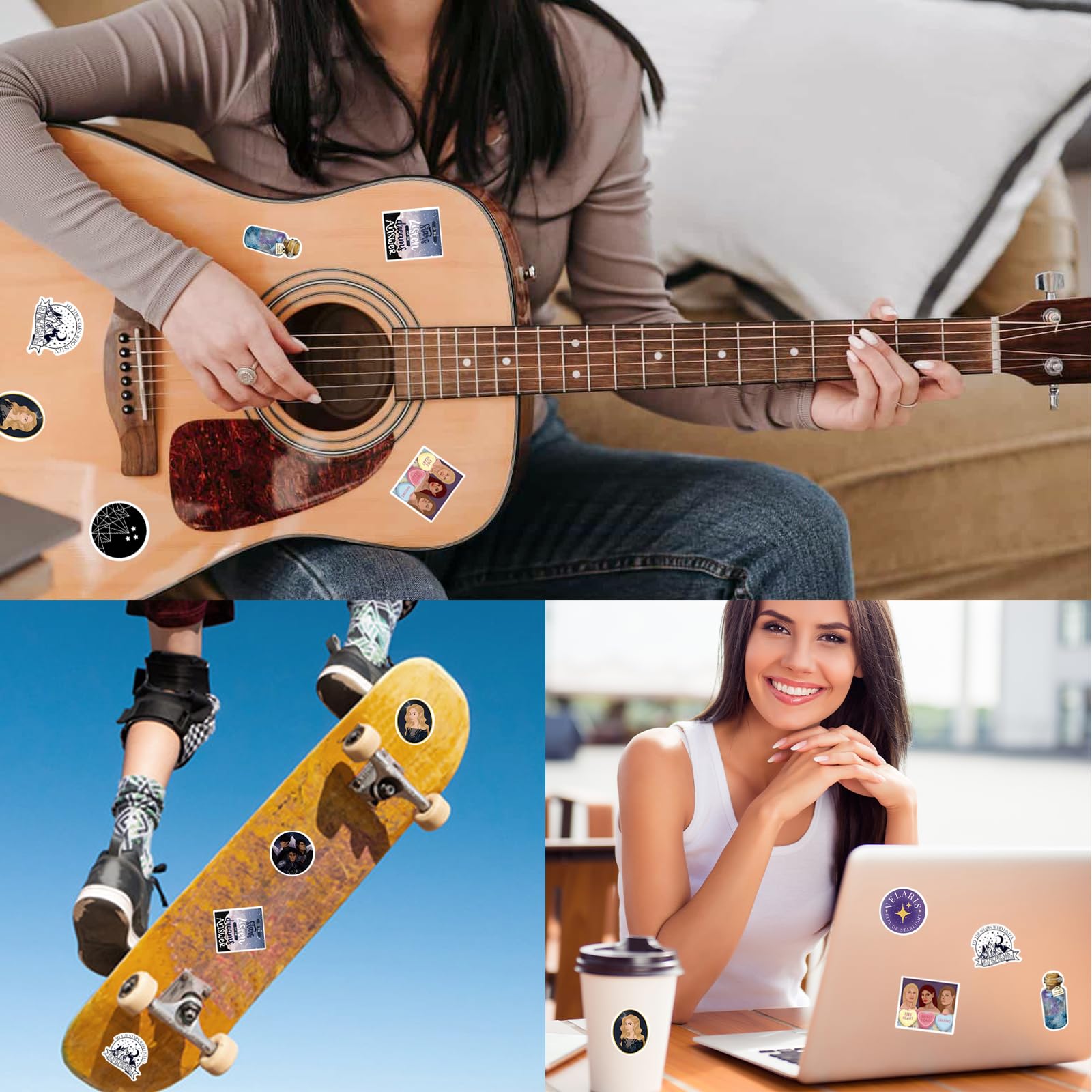 Adesivi Acotar Merchandise, 100pcs adesivi di carattere classico, decalcomanie di moda Graffiti colorati adesivi impermeabili per laptop Skateboard bagagli, adolescenti