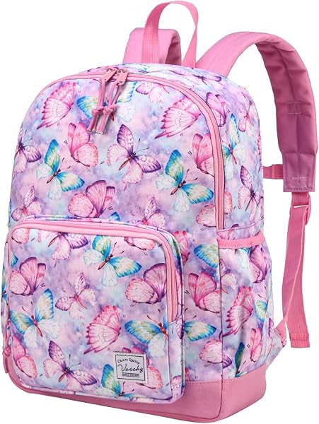 VASCHY Kinderrucksack, leicht, Schulranzen, Mädchen, Jungen, Grundschule, Kindergarten, 4 – 6 Jahre, wasserdicht, niedlich, Rucksack, Mädchen, Jungen, für A4, Vorschule, Reise, mit Brustgurt - 1