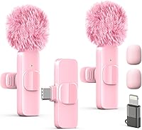 Vista 9 de Micrófono de solapa profesional inalámbrico Lavalier para iPhone, iPad, mini micrófono de grabación de video para entrevista, video, podcast, vlog