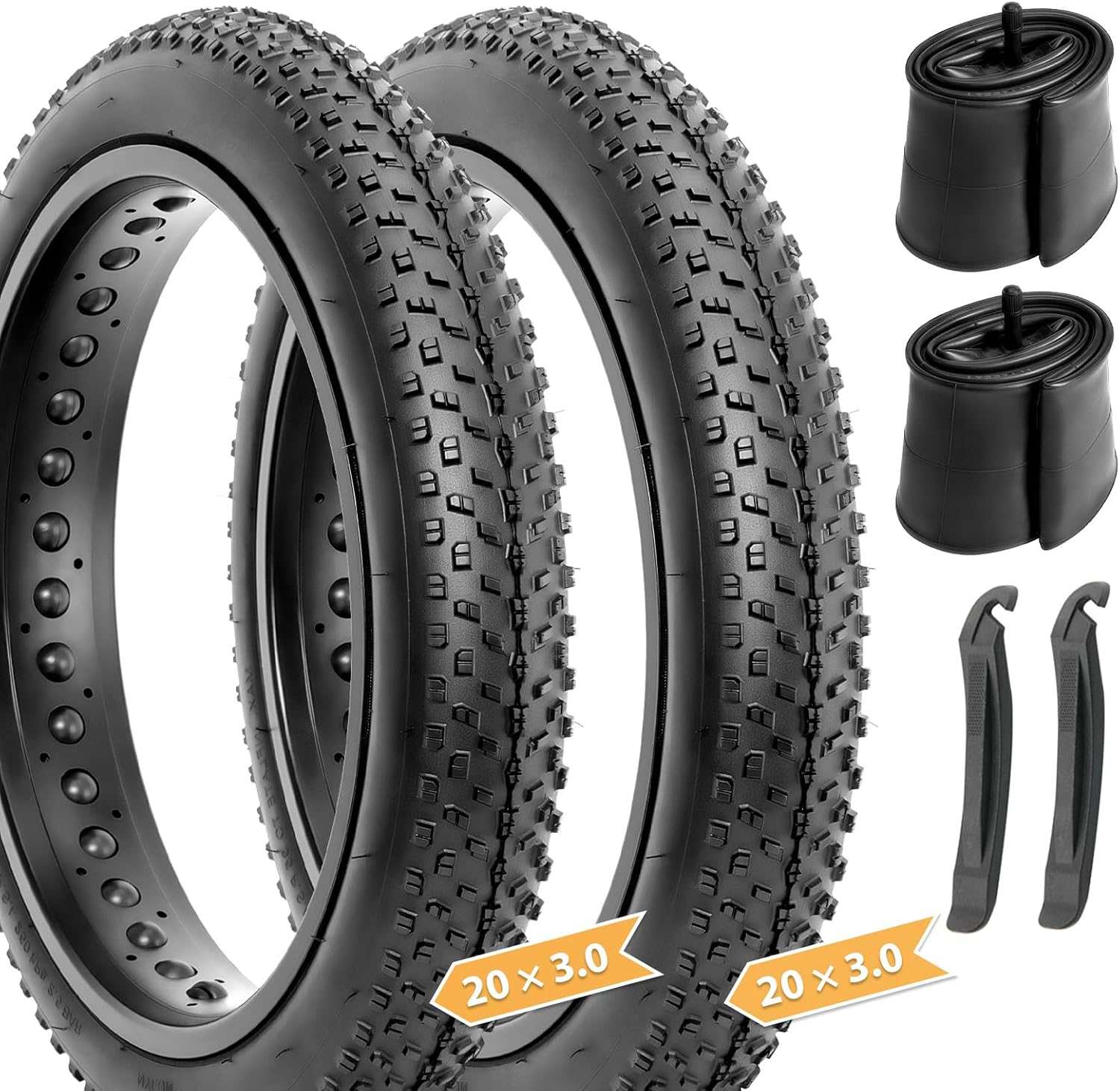 Hycline Fat Bike Replacement Tire: 20x3.0/26x3.0 Inch High-Performance Wear-Resistant Folding MTB Bicycle Tires, All Terrain High-Density Bike Tires with Street or Trail Riding