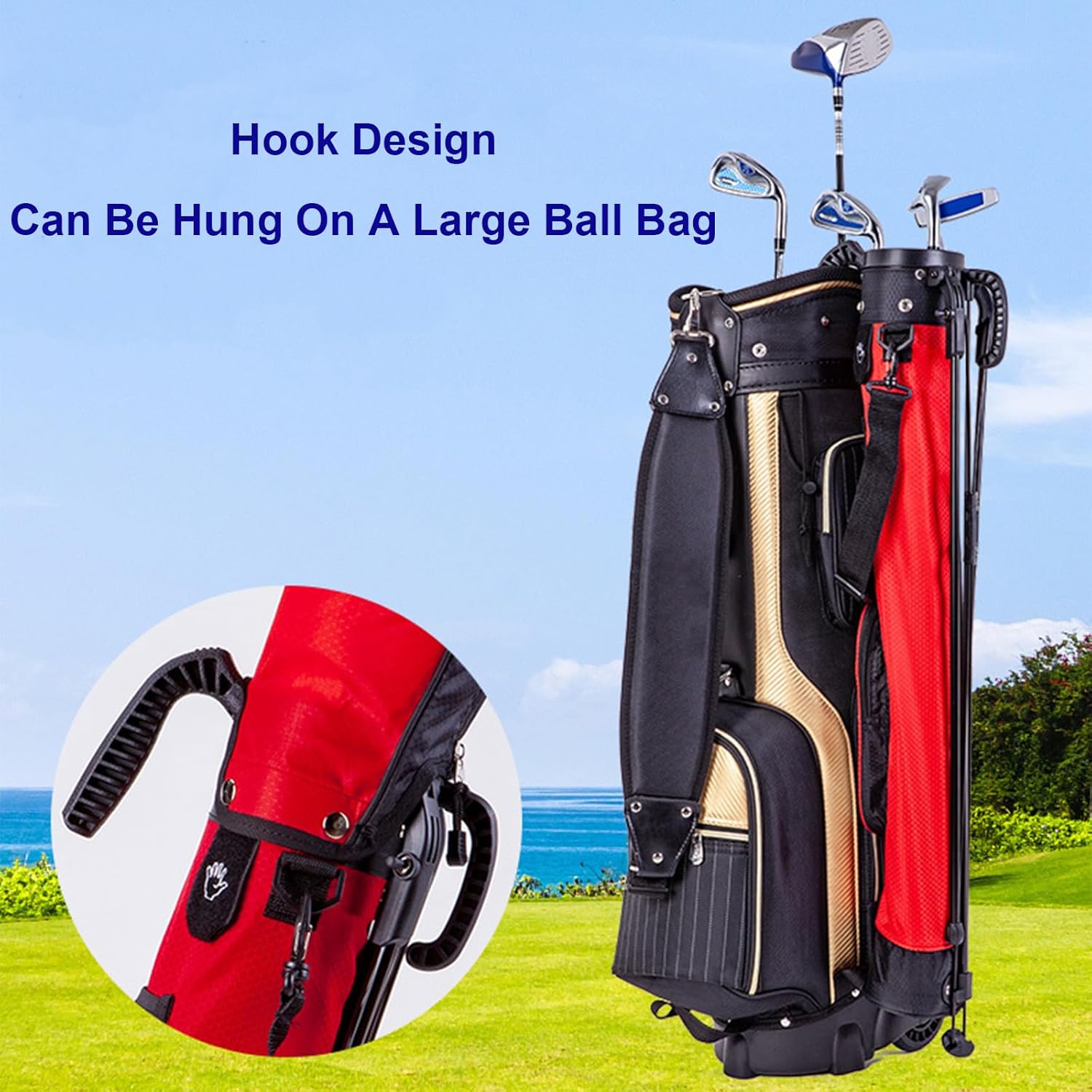 Lightweight Golf Bag Portable Waterproof Golf Rack Bags Large Capacity Durable Carry Pack Can Hold 5-6 Clubs Shoulder Belt