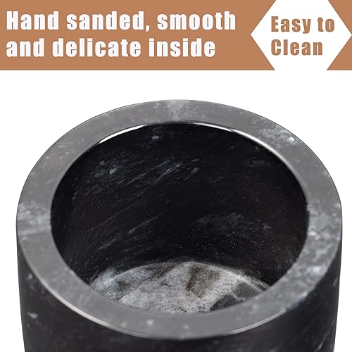 Miniatura 3 de Juego de salero de mármol, 2 cuencos de sal y pimienta de 11 onzas, hechos a mano de mármol natural, regalo para el día de la madre (juego blanco y