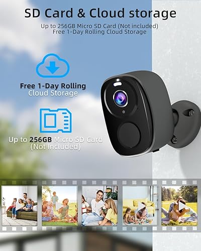 Miniatura 7 de ELECCTV Cámaras de seguridad WiFi 5G2.4G inalámbricas para exteriores, cámaras WiFi alimentadas por batería 2K con detección de movimiento AI,