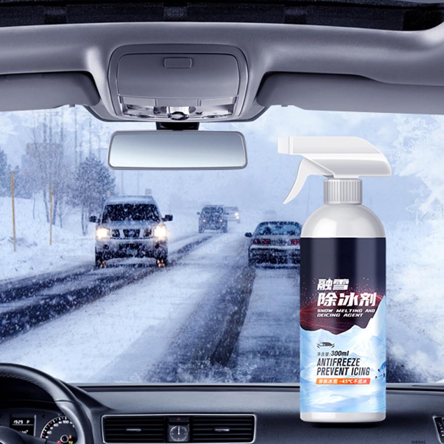 Windshield Deicer | 300mL Long-Lasting Quick Auto Defogger | Windshield Defroster Spray - for Winter Frost Cleaning Vehicle Truck SUV Roof Outdoor Daily Commute Glass Home Garden