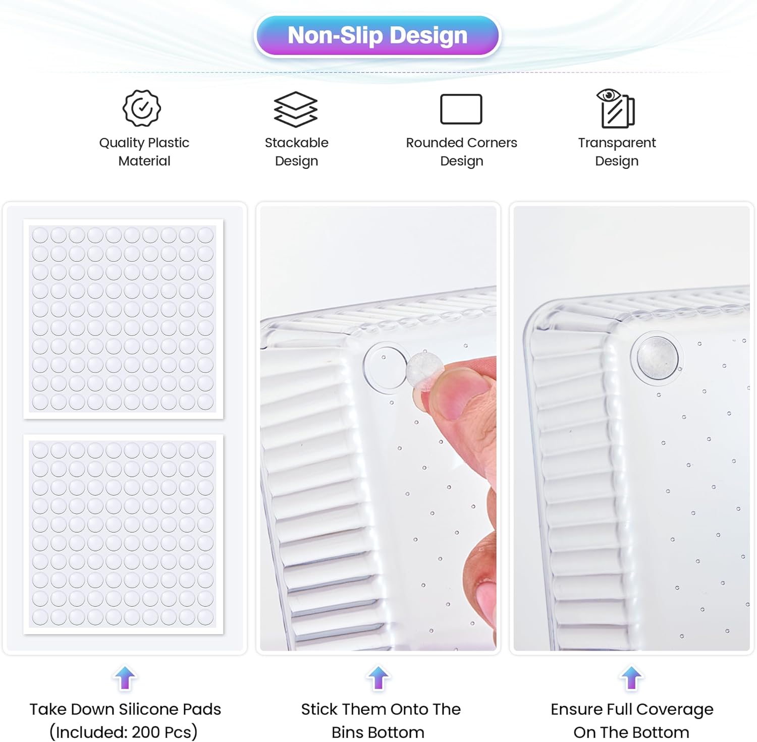 25 PCS Clear Plastic Drawer Organizer Set - 4 Sizes Makeup Organizer Desk Drawer Divider Bathroom Organizers and Storage Bins for Makeup, Jewelry, Gadgets, Office, Kitchen, Bedroom, Bathroom - Image 4