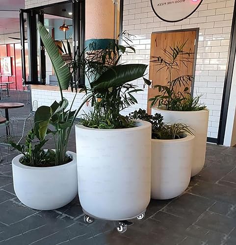 Miniatura 7 de Soporte para plantas con ruedas, aleación de aluminio de 0.118 pulgadas de grosor con ruedas, resistente, soporte rodante para plantas con capacidad