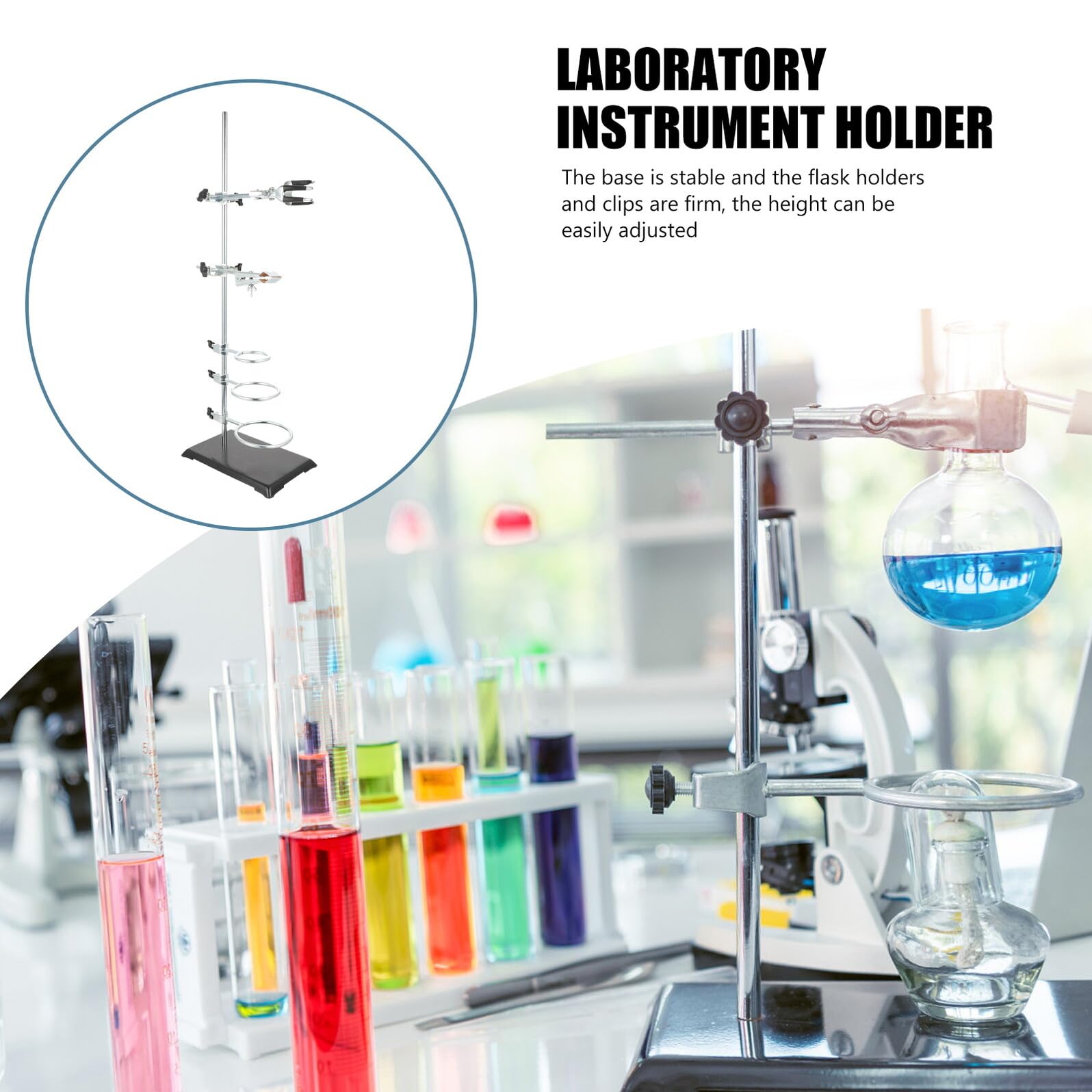ERINGOGO Laborinstrumenten-halter Metallständer Laborregal mit Stabiler Basis für Chemielabor Experimente Vielseitig Verwendbar