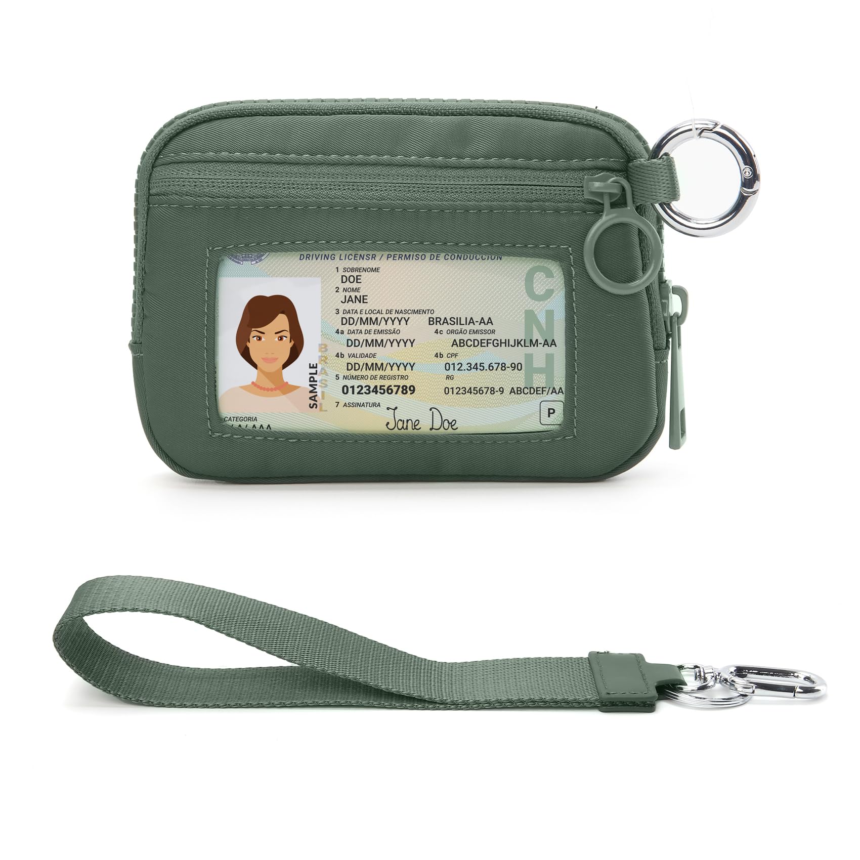 The Iris Wallet Zipper Mini Coin Purse Keychain ID Holder Wallet