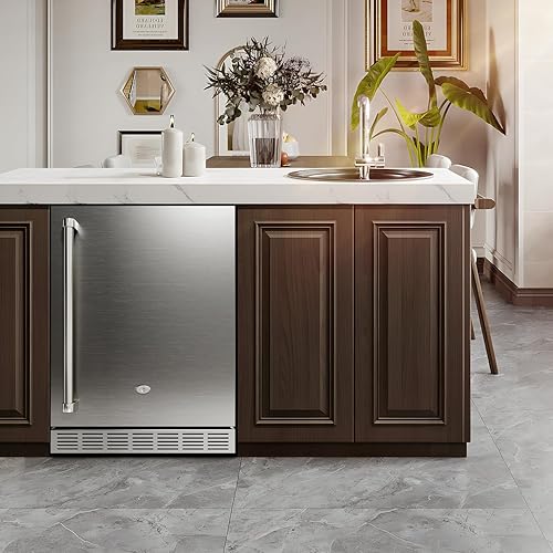 Miniatura 3 de Refrigerador para exteriores de 24 pulgadas, enfriador de cerveza de acero inoxidable integrado debajo de la encimera, refrigerador para interiores