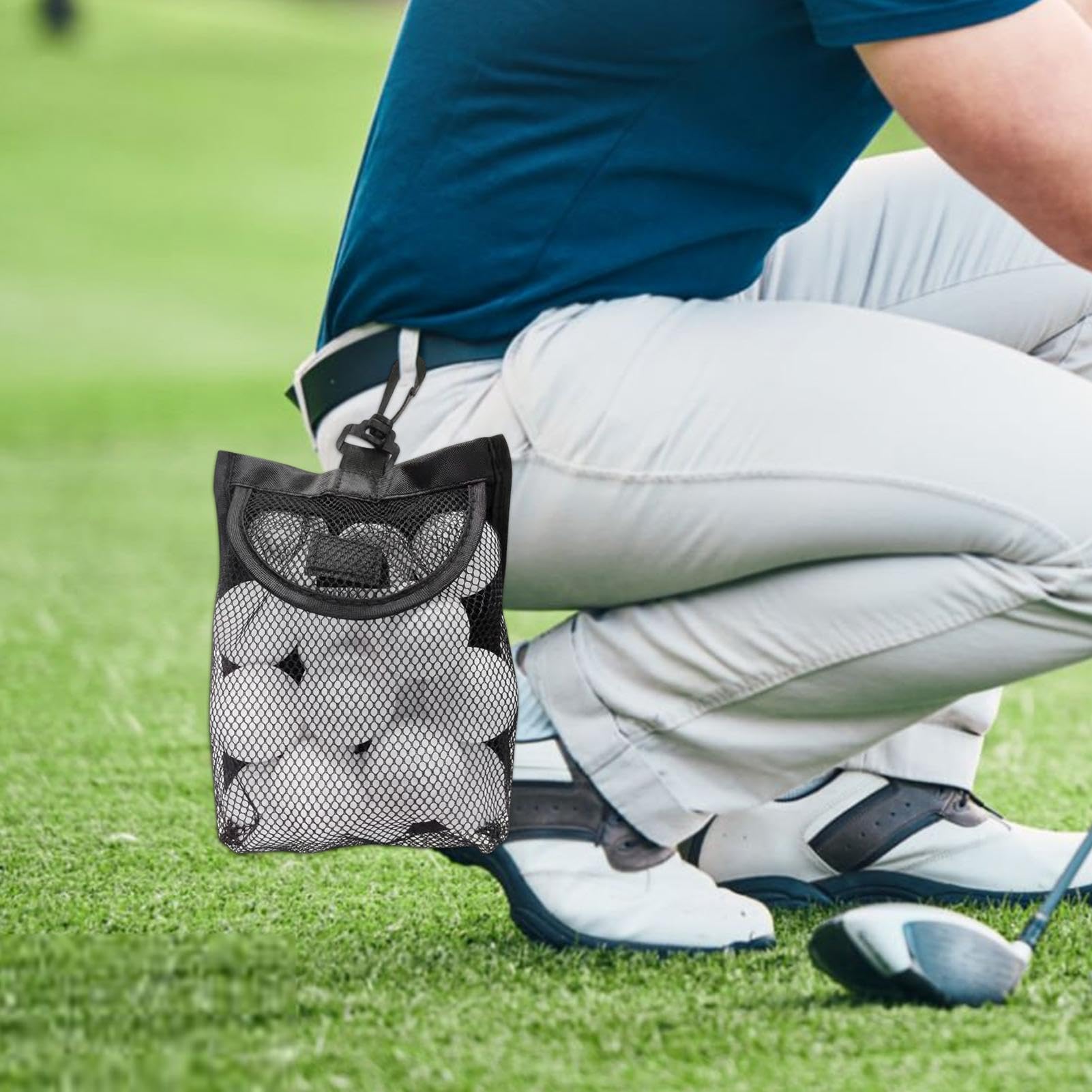 Sacs en maille de nylon pour balles de golf – Sac de rangement filet 18 balles
