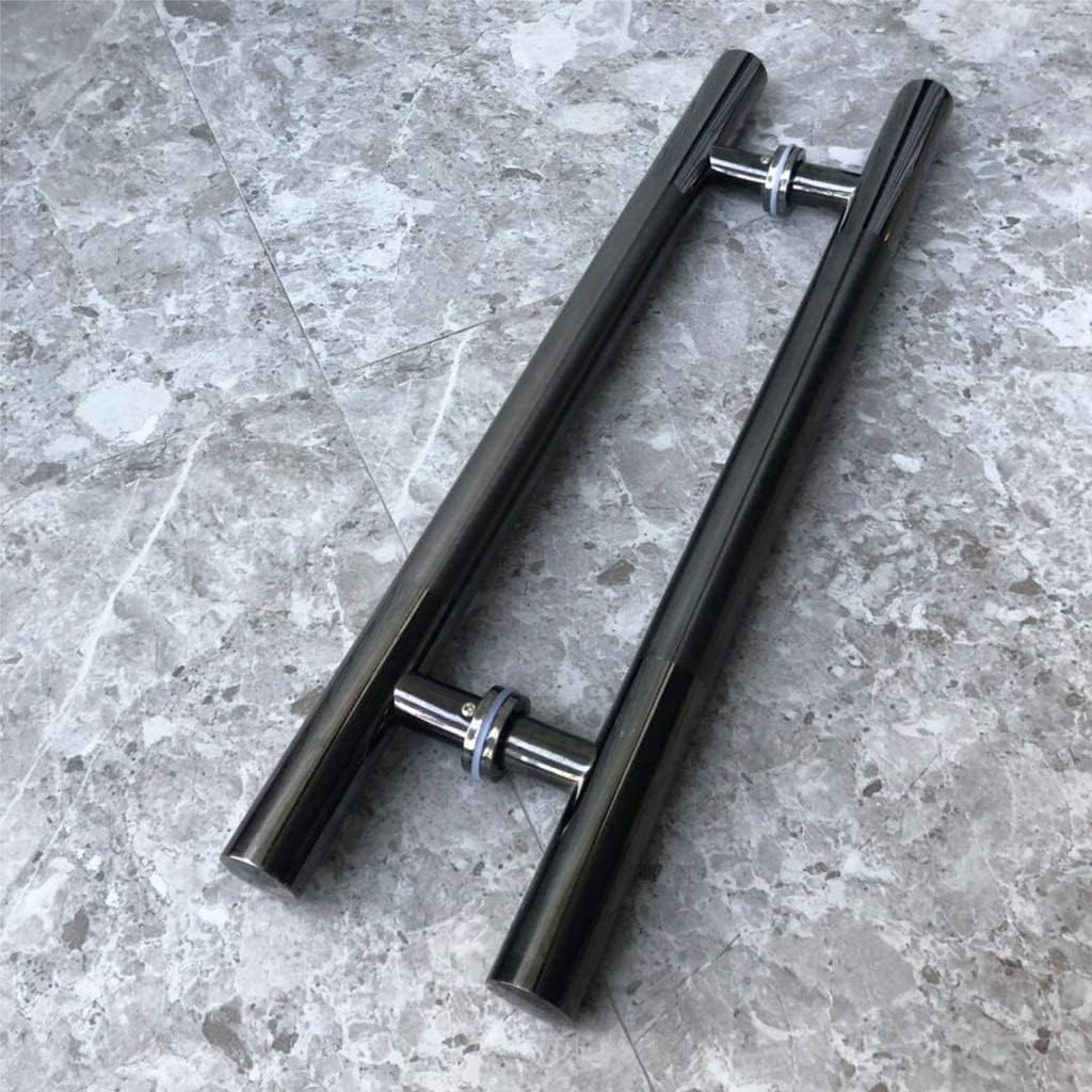 Door Handle Pull and Flush Set for Toilet Kitchen Office - Sliding Barn Replacement Hardware External Internal Both-Sided Door Knob bar Heavy Duty Polished Chrome Finish