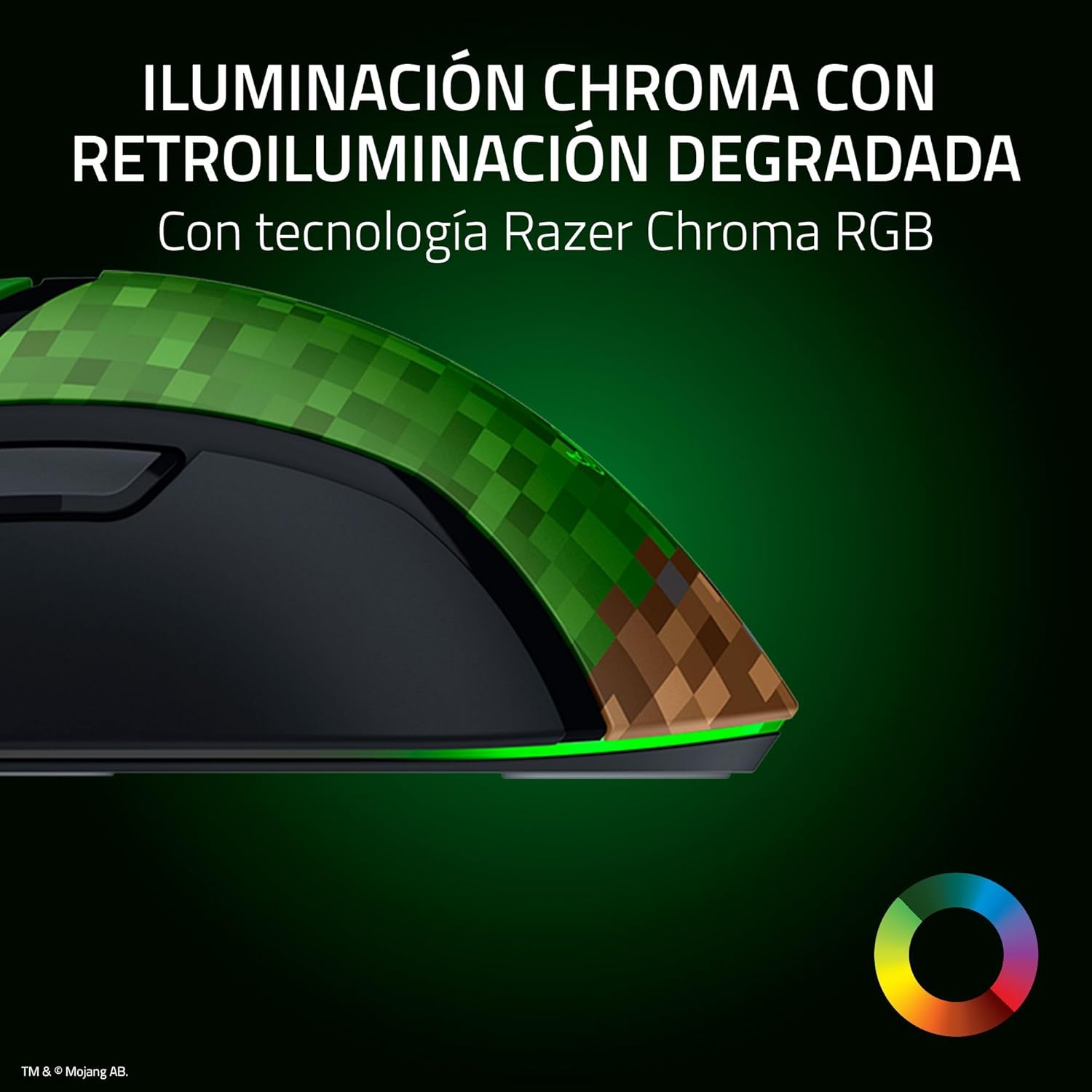 Razer Cobra Minecraft Edition – Ratón de Juego Ligero con Cable – Sensor 8500 dpi (58g, Interruptores ópticos de ratón 3th Gen, Iluminación Chroma con Resplandor Degradado, Speedflex) Minecraft 6