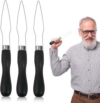 Button Hook Stainless Steel Easy Button Hook One-Hand Fastener Tool Dressing Assistance Tool with Handle for Elderly Arthritis Limited Dexterity Dressing Aids-3PCS