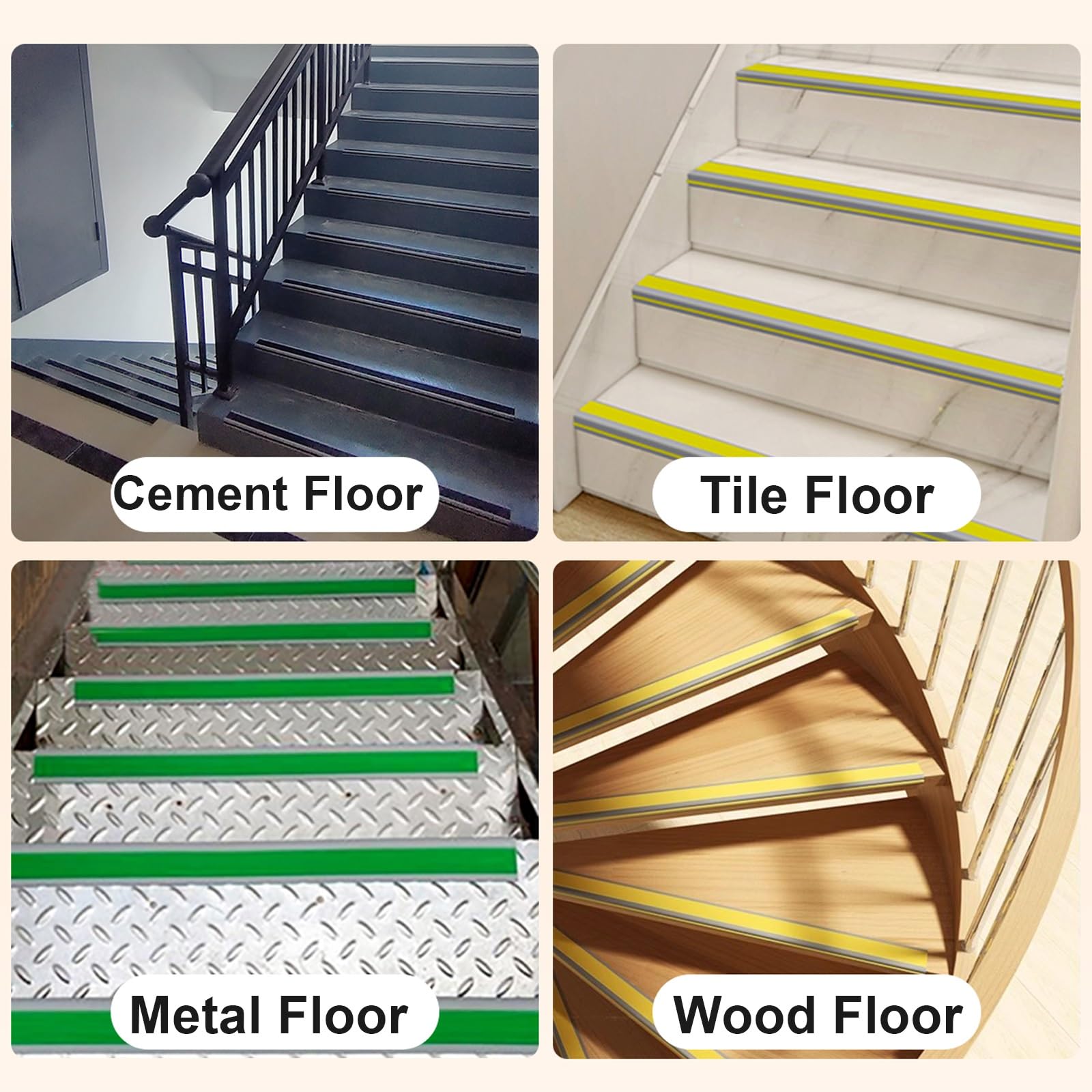 Tiras Antideslizantes para Bordes de Escaleras Cantoneras Adhesivas Perfil Angular PVC para Escaleras Interiores y Exteriores(Gray,3x6x1500cm)