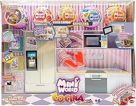 Bizak Mini World Playset Kitchen with 5 Balls, Miniature Kitchen Set with Appliances and Detailed Accessories, Boys and Girls +6 Years (64502007)