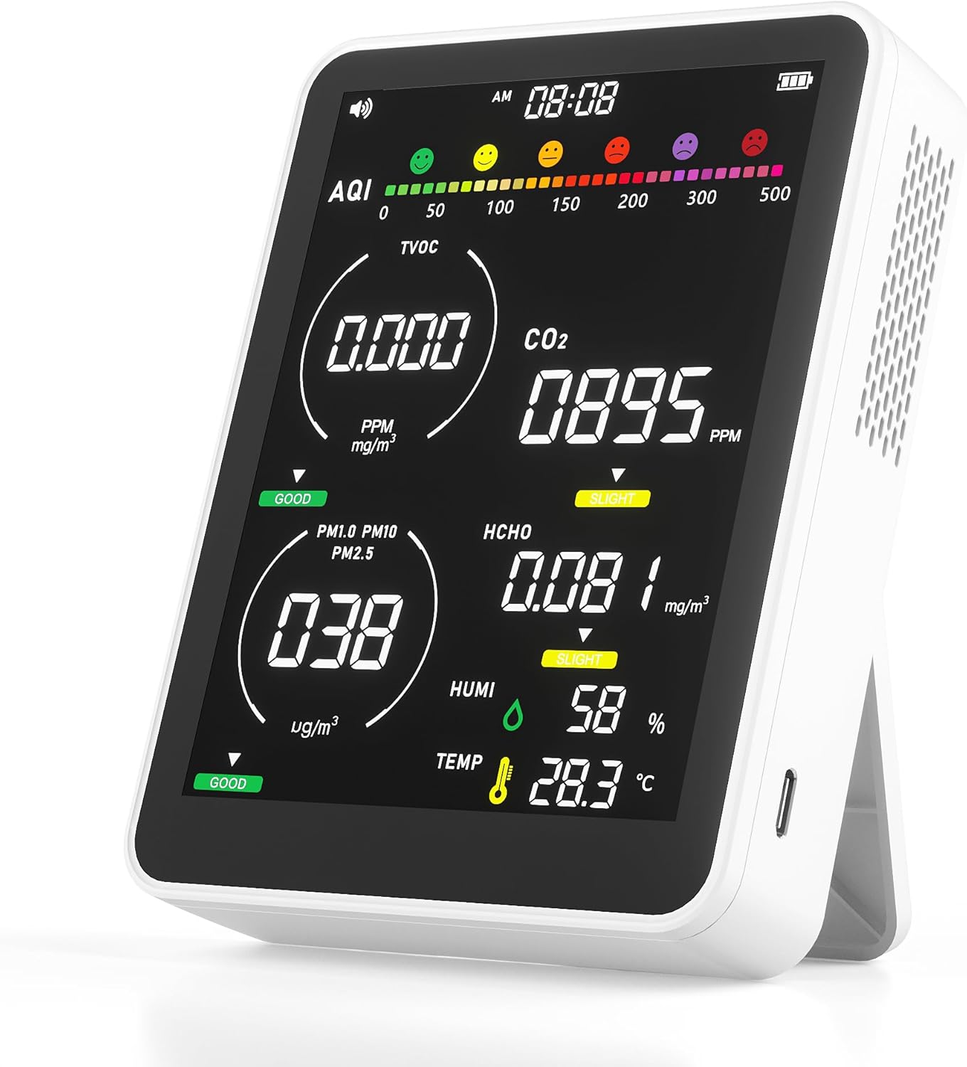 PERFORMANCE GURU 16-in-1 Air Quality Monitor with Formaldehyde & CO2 Detection