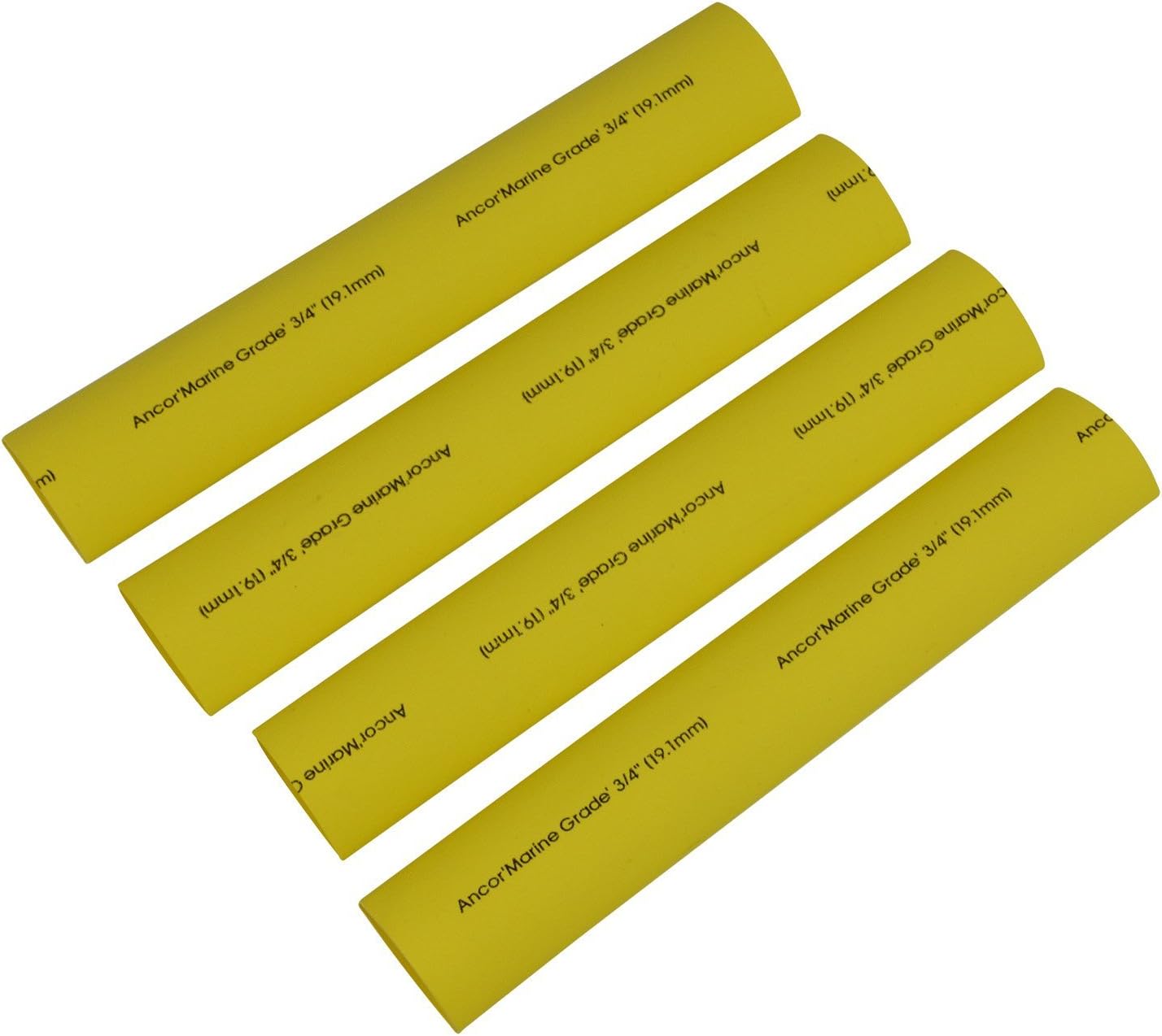 Ancor 306924 マリングレード電気接着剤裏地熱収縮チューブ (直径3/4インチ、長さ12インチ、イエロー、4個パック)