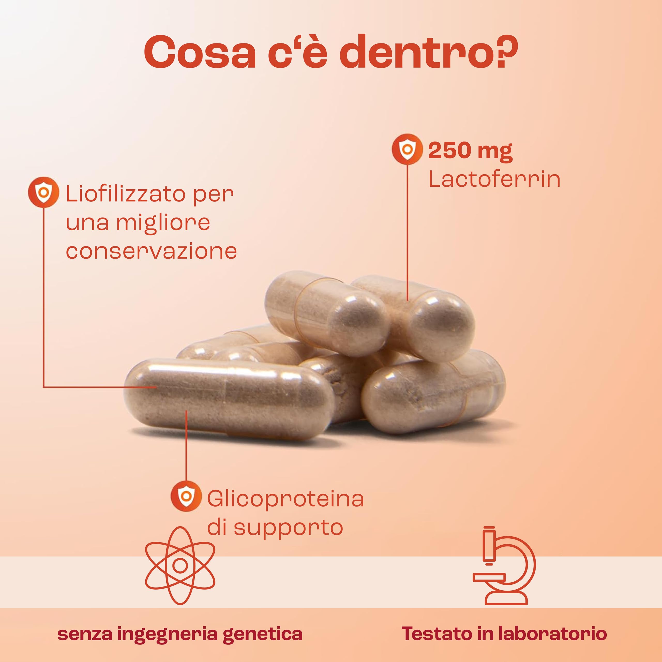 Jarrow Formulas, Lactoferrin (Apolactoferrina), 250mg, 60 Capsule, Testato in Laboratorio, Senza Soia, Senza Glutine, Non OGM
