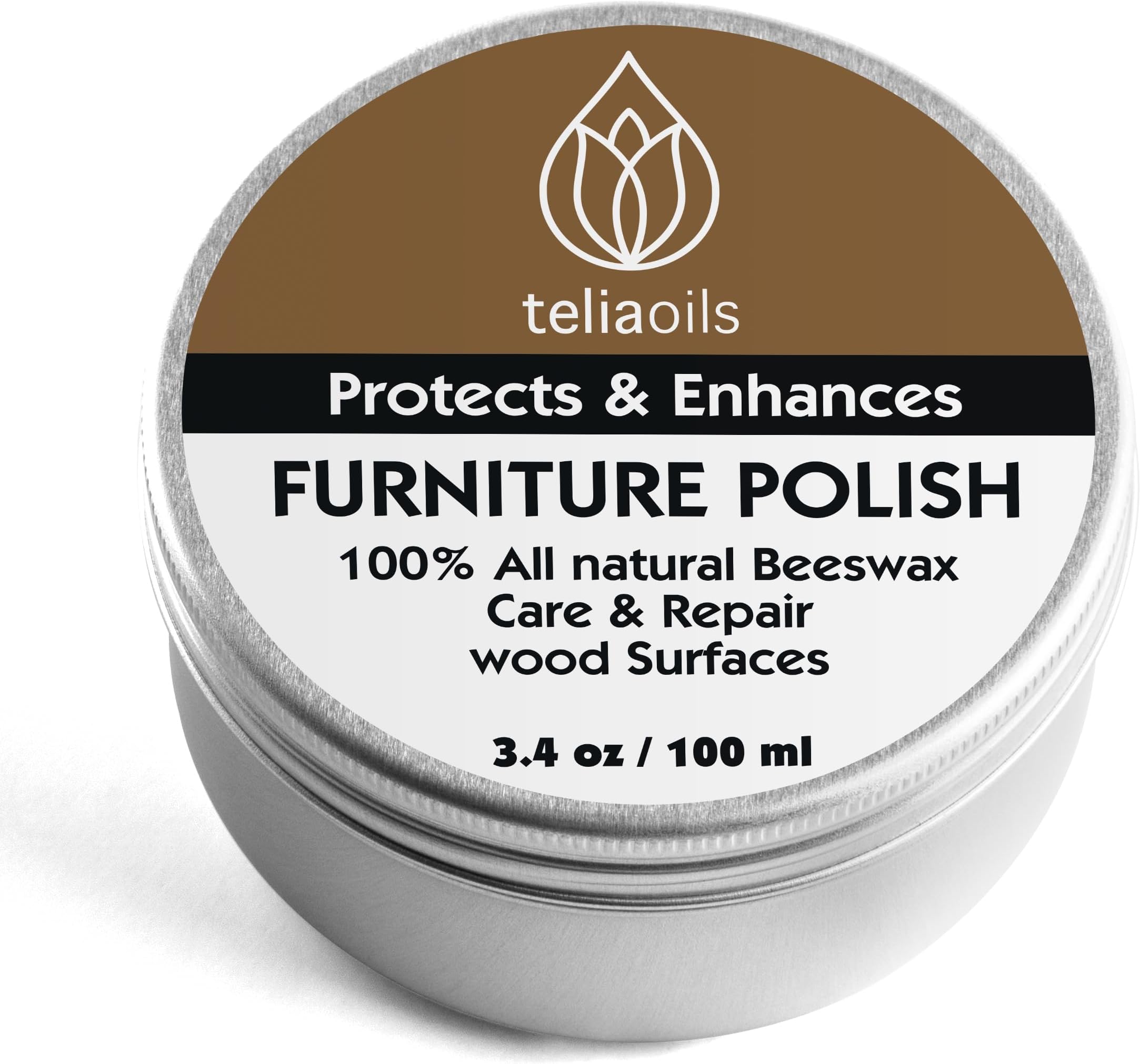 Teliaoils Beeswax Furniture Polish, 100% natural, for any kind of wood, nourishing, renewing, sealing, covering scratches, protecting from drying out, restoring wood’s natural beauty- wood wax cream.