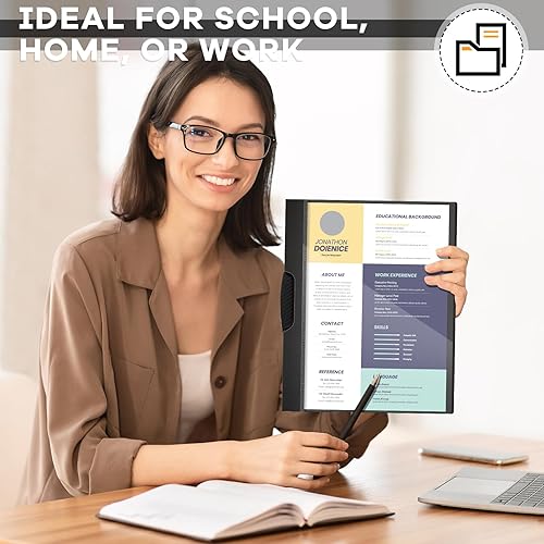 Miniatura 7 de Teling Paquete de 72 portadas de informes transparentes con clip, de plástico, con clip, carpetas de presentación, carpetas de papel para la