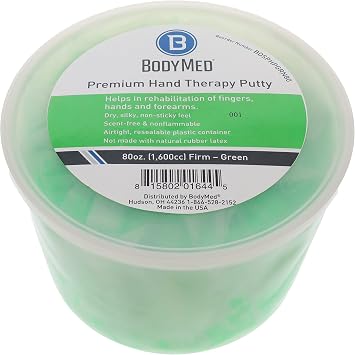 BodyMed Premium Hand Therapy Putty, Green, 80 Oz., Firm, Strengthening Therapy Putty for Physical Rehabilitation
