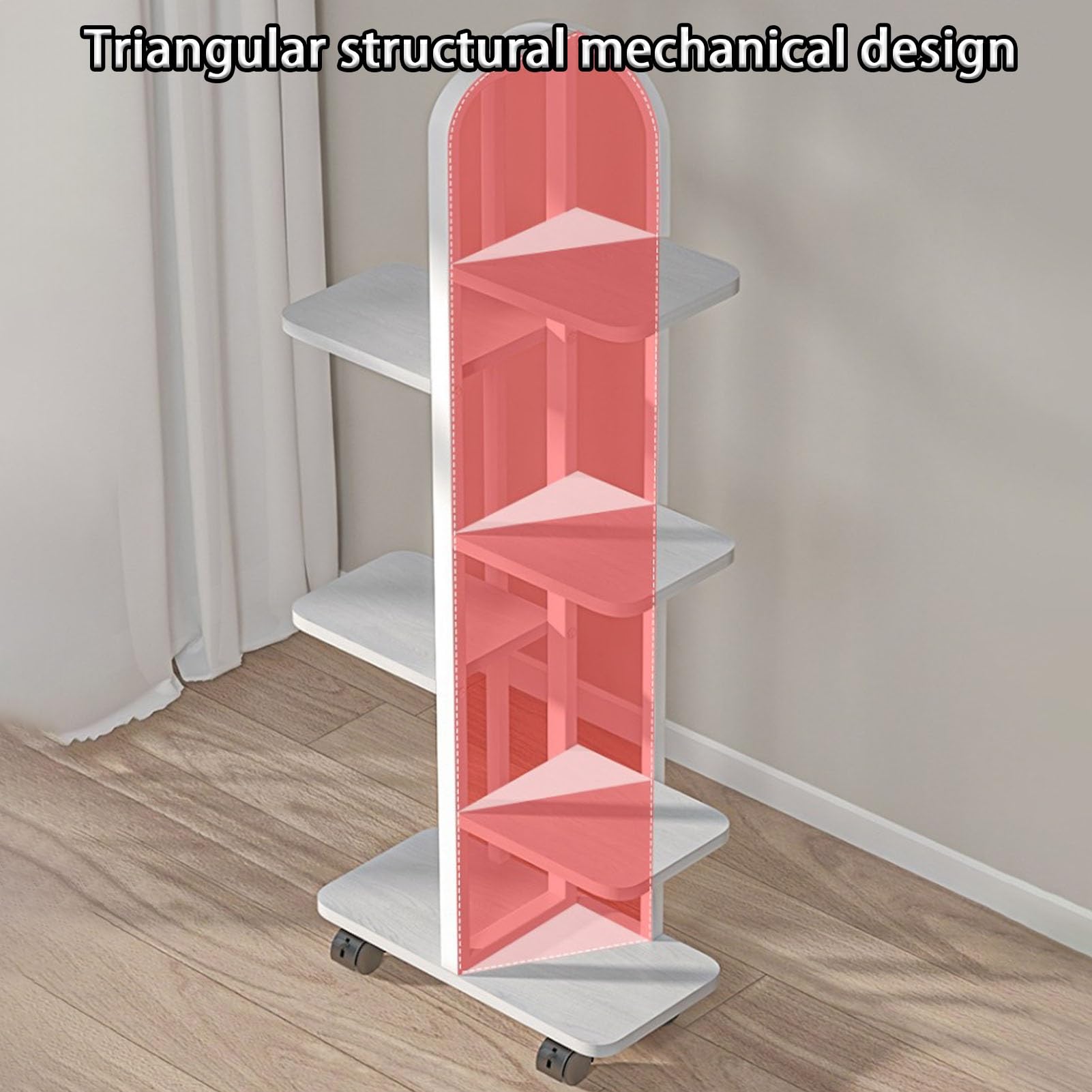 Supporto per piante in metallo su ruote, scaffale in legno a 5 ripiani per vasi da fiori, ideale per patio, soggiorno, balcone, ufficio, design nero