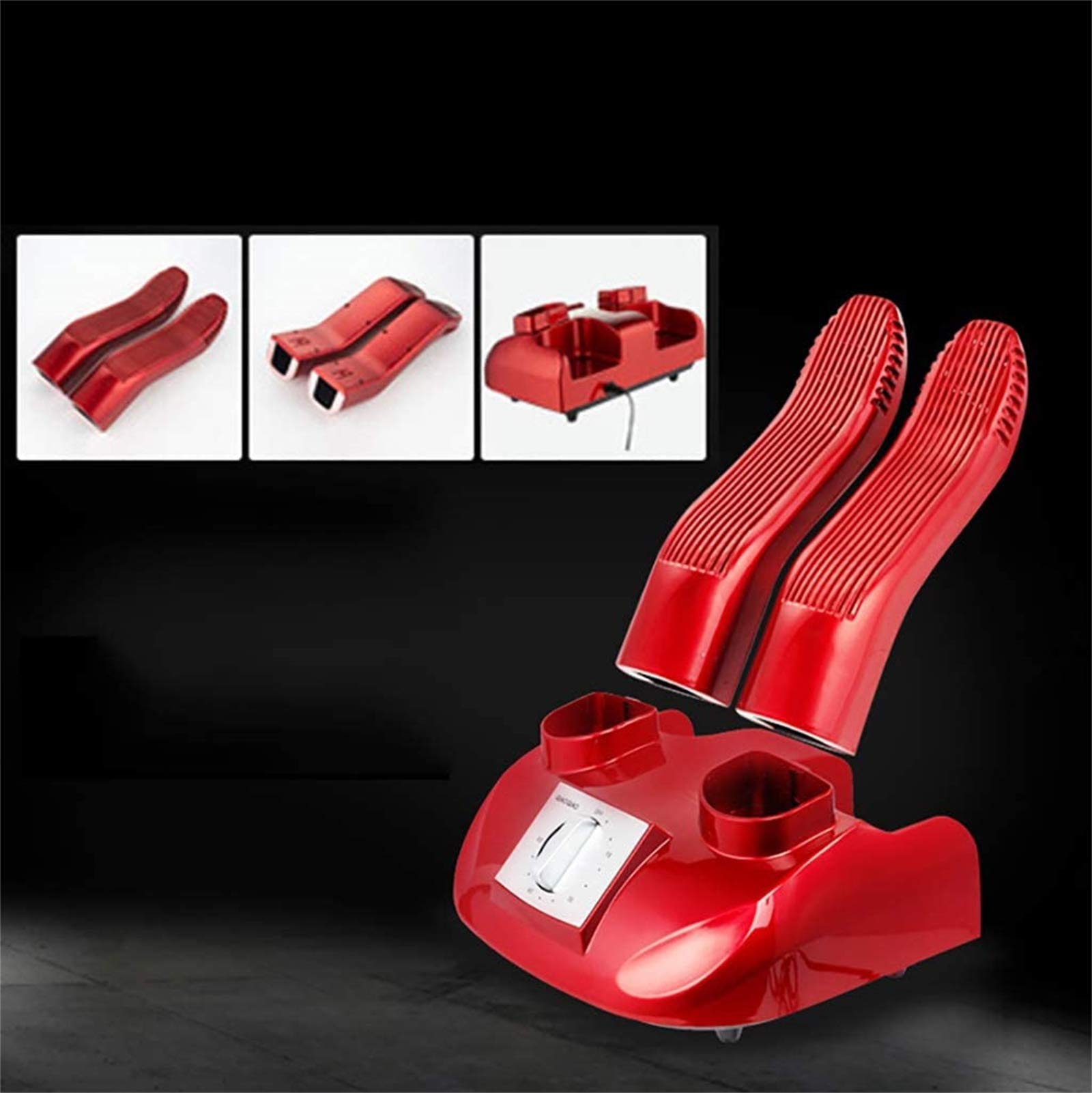 Asciugascarpe, asciuga Scarponi Timer Asciuga Guanti Scaldascarponi ad Aria forzata Portatile Regolabile Rack-Rosso Meccanico 29x22.5x41.5cm(11x9x16inch) (Rosso Intelligente)