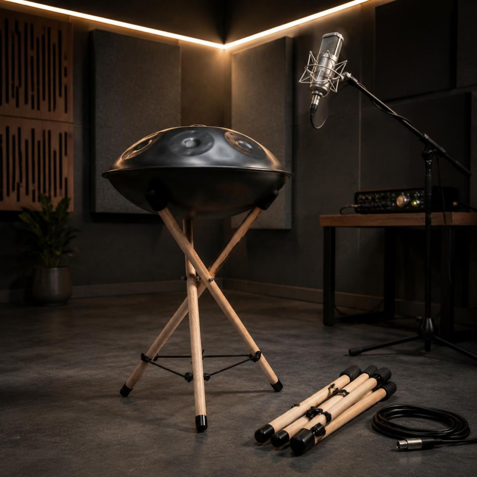 Zungentrommelständer Massivholz Drum-Ständer Tragbar Drum-Trommelständer für Musiker, Schlagzeuger, Proberaum , Groß 100 Cm Höhe, Für Stehende Nutzung