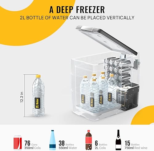 Vista 16 de BougeRV Refrigerador de 12 V, nevera, congelador, portátil, para automóvil, 42 cuartos de galón, enfriador eléctrico de 12 V/24 V CC 110 ~ 240 V CA