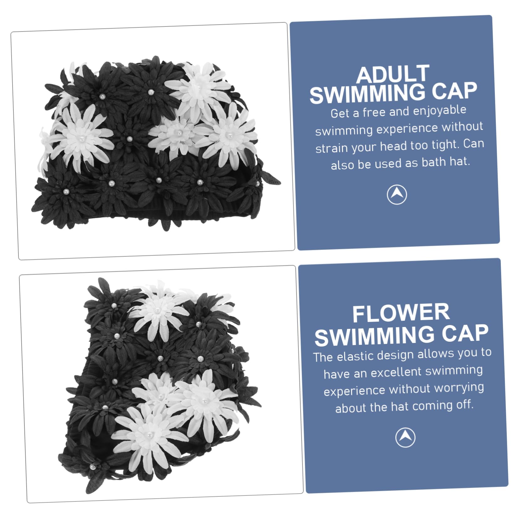 Bonnet de Natation Floral Étanche pour Capacité Élastique pour Cheveux Longs Épais Confort Optimal Bain Design Chic de Qualité