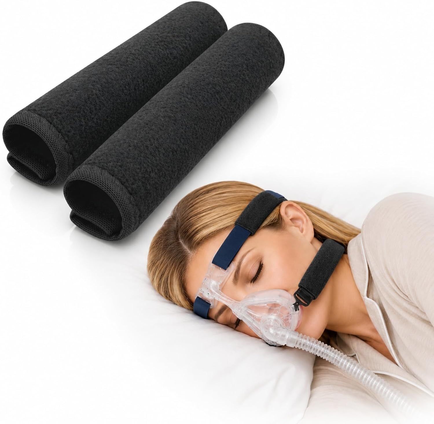 Vive CPAP Strap Covers (2 Pack) - Soft Fleece CPAP Headgear Mask Cushion